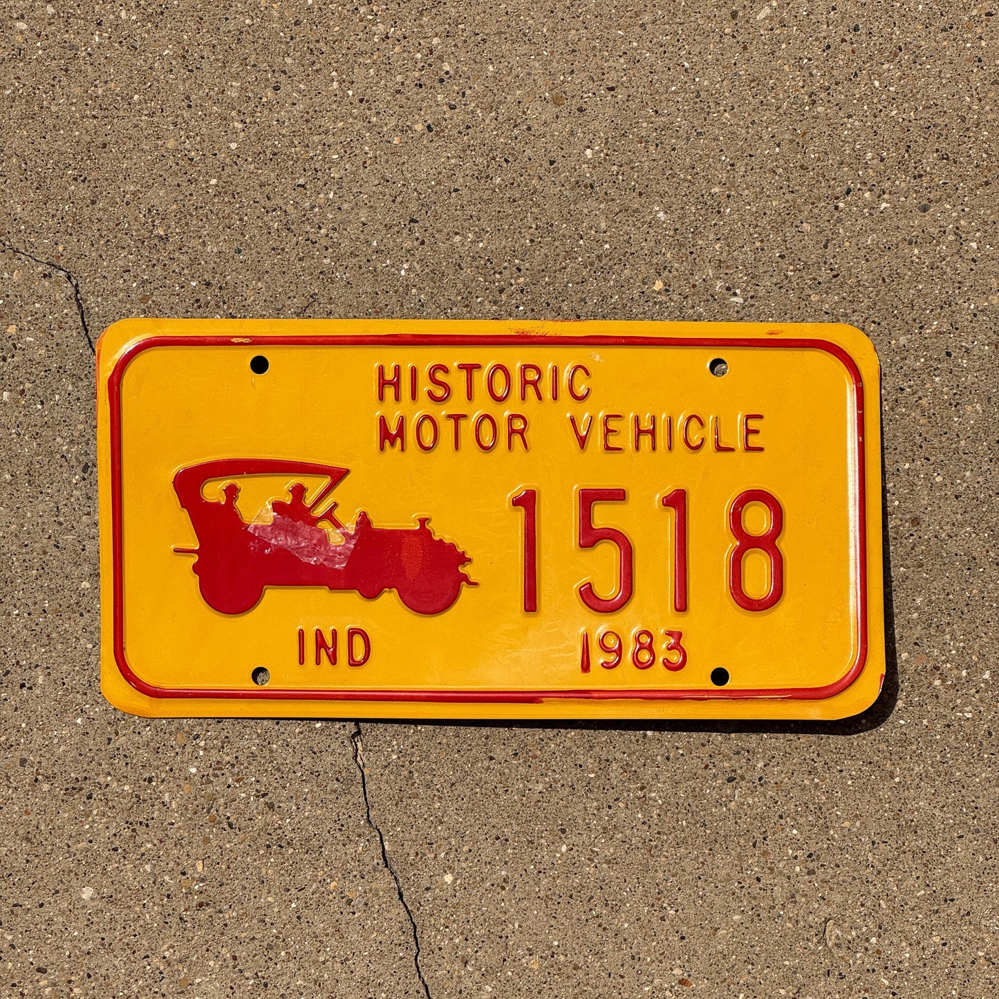 Photo of a 1983 Indiana Historic Vehicle License Plate Auto Tag Garage Decor Vintage Antique Car 1518