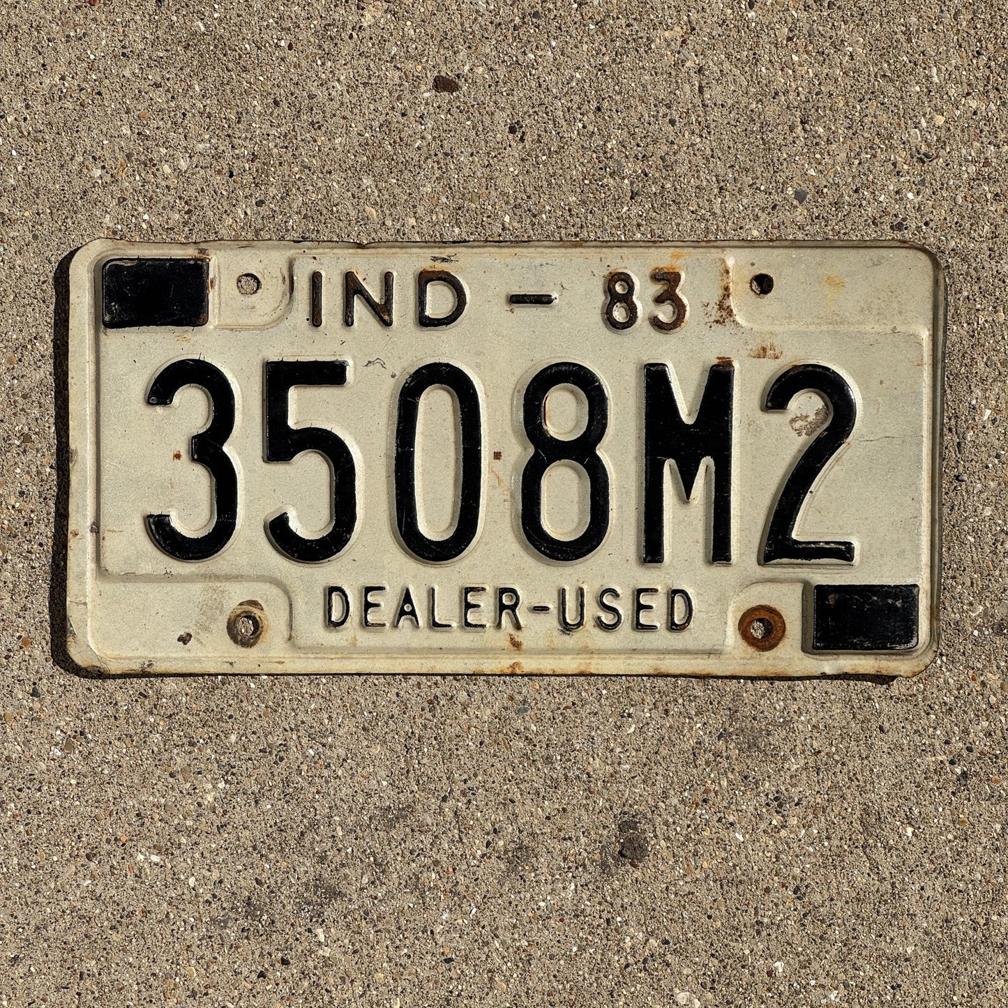 Photo of a 1983 Indiana License Plate Auto Tag Garage Decor Vintage 3508 M 2