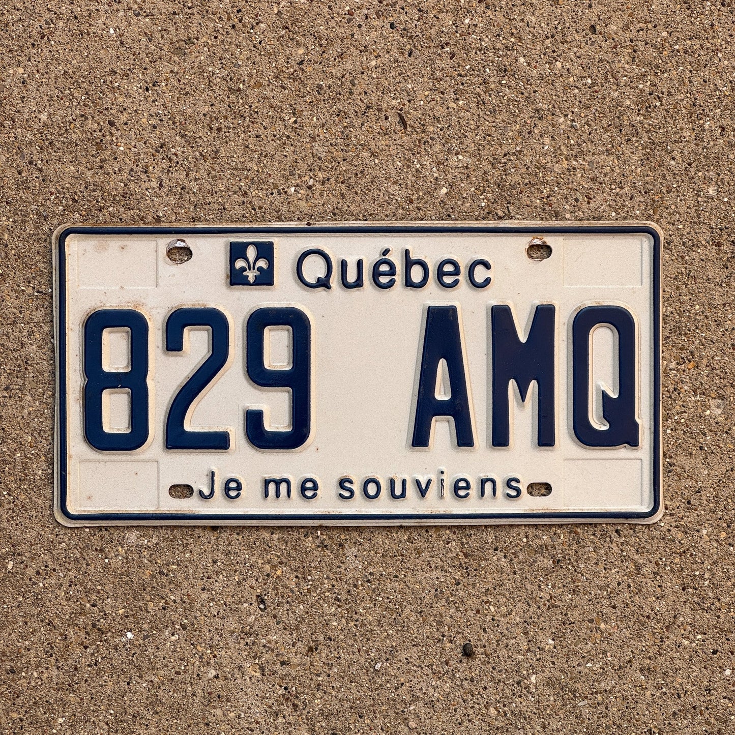 Photo of a 1983 Quebec License Plate Auto Tag Garage Decor Vintage 829 AMQ