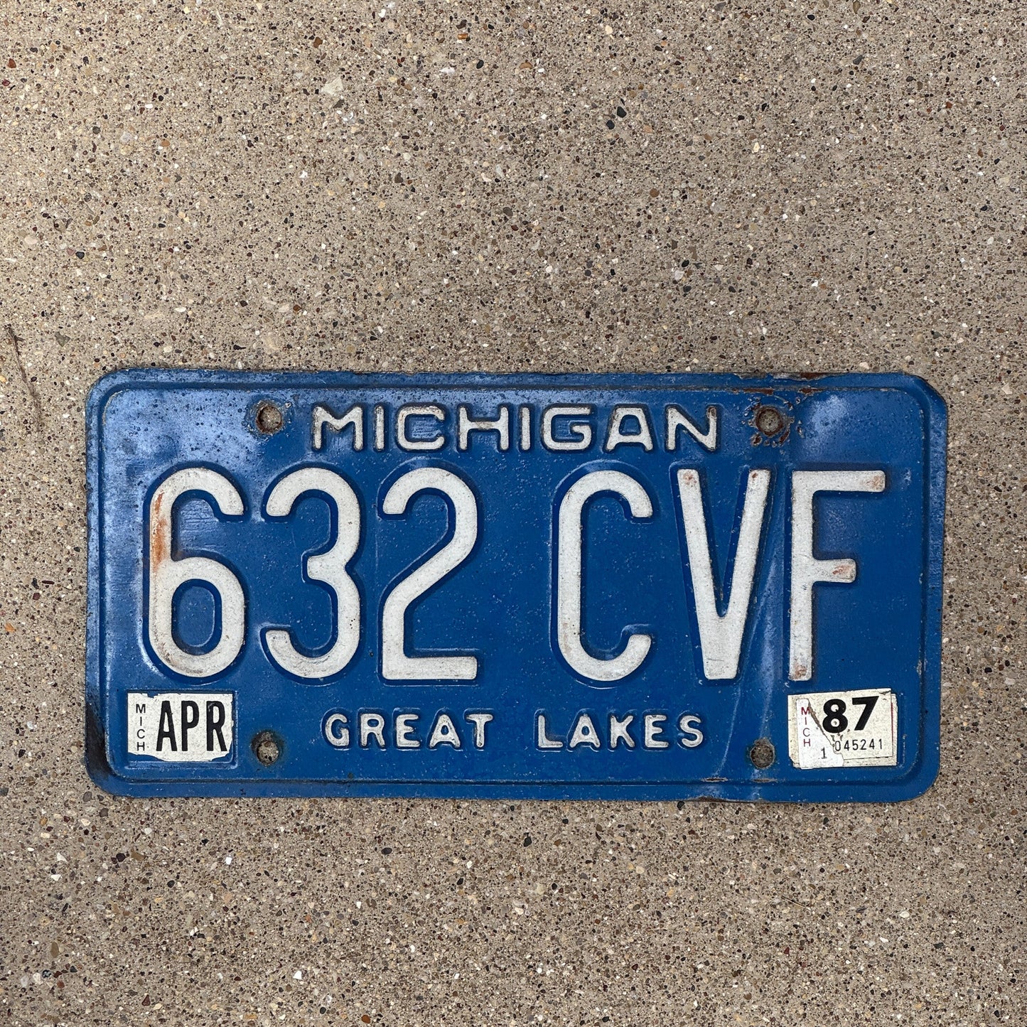 Photo of a 1984 1987 Michigan License Plate Auto Tag Garage Decor Vintage 632 CVF