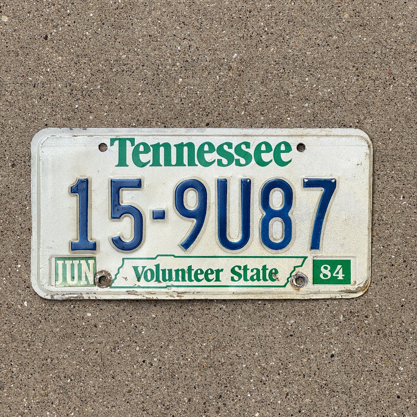 Photo of a 1984 1987 Tennessee License Plate Auto Tag Garage Decor Vintage 15 9U87