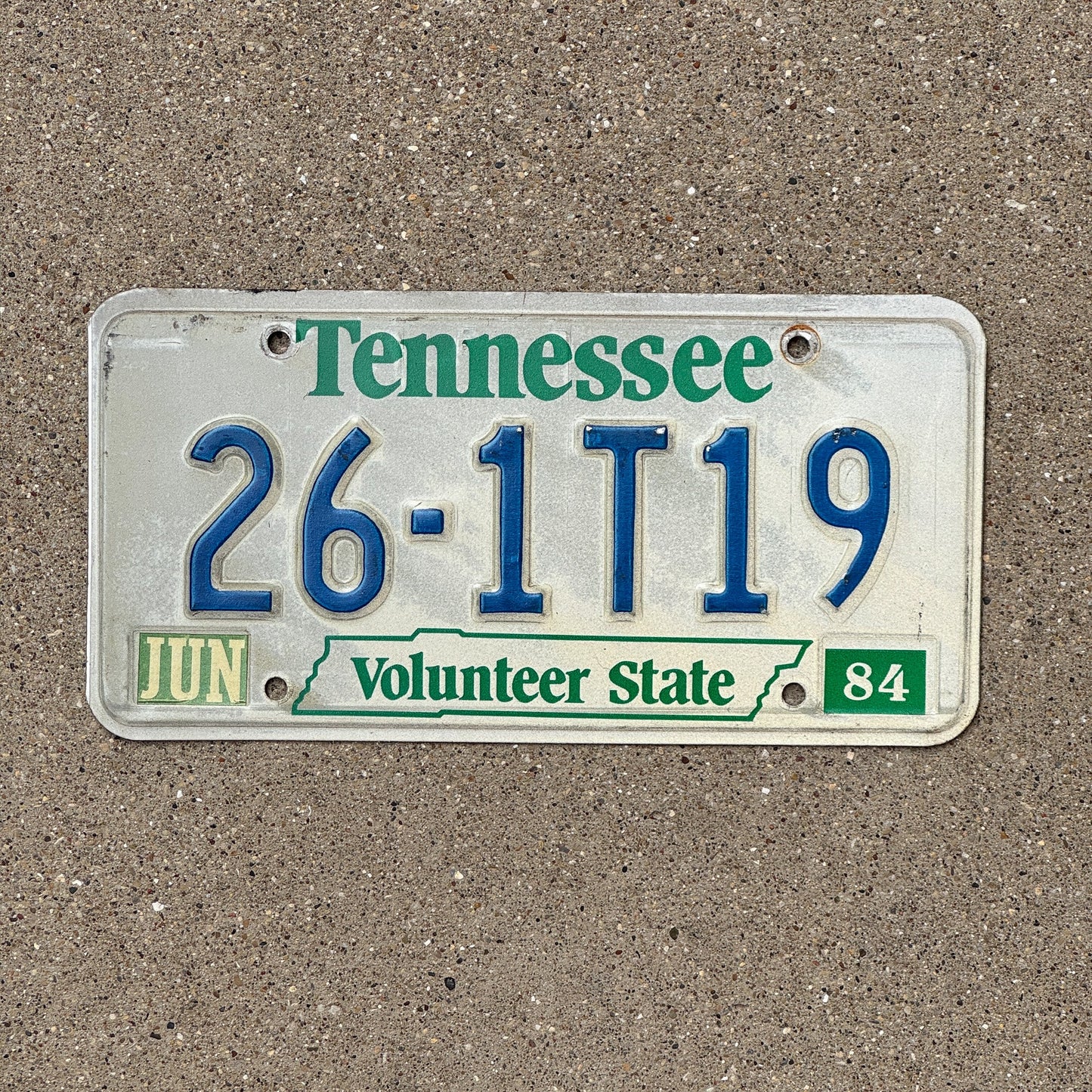 Photo of a 1984 1987 Tennessee License Plate Auto Tag Garage Decor Vintage 26 1T19