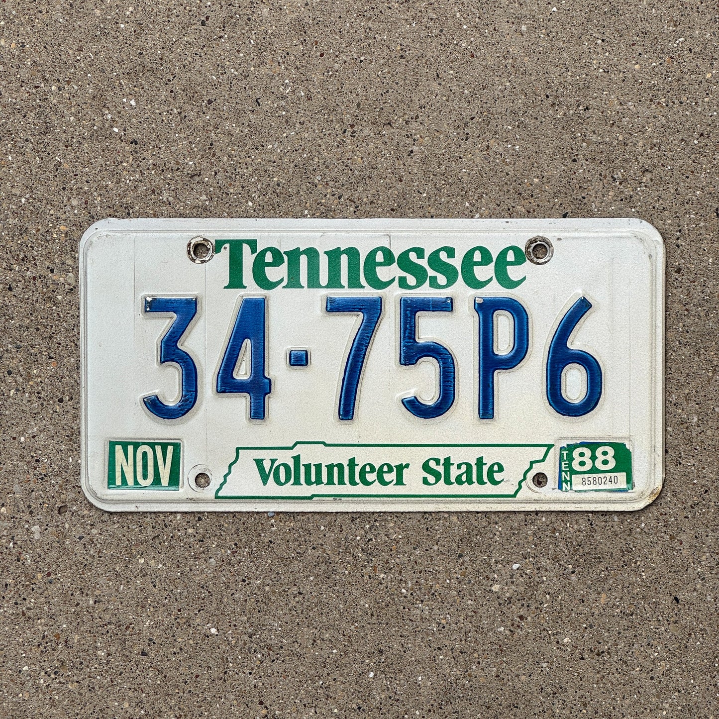 Photo of a 1984 1987 Tennessee License Plate Auto Tag Garage Decor Vintage 34 75P6