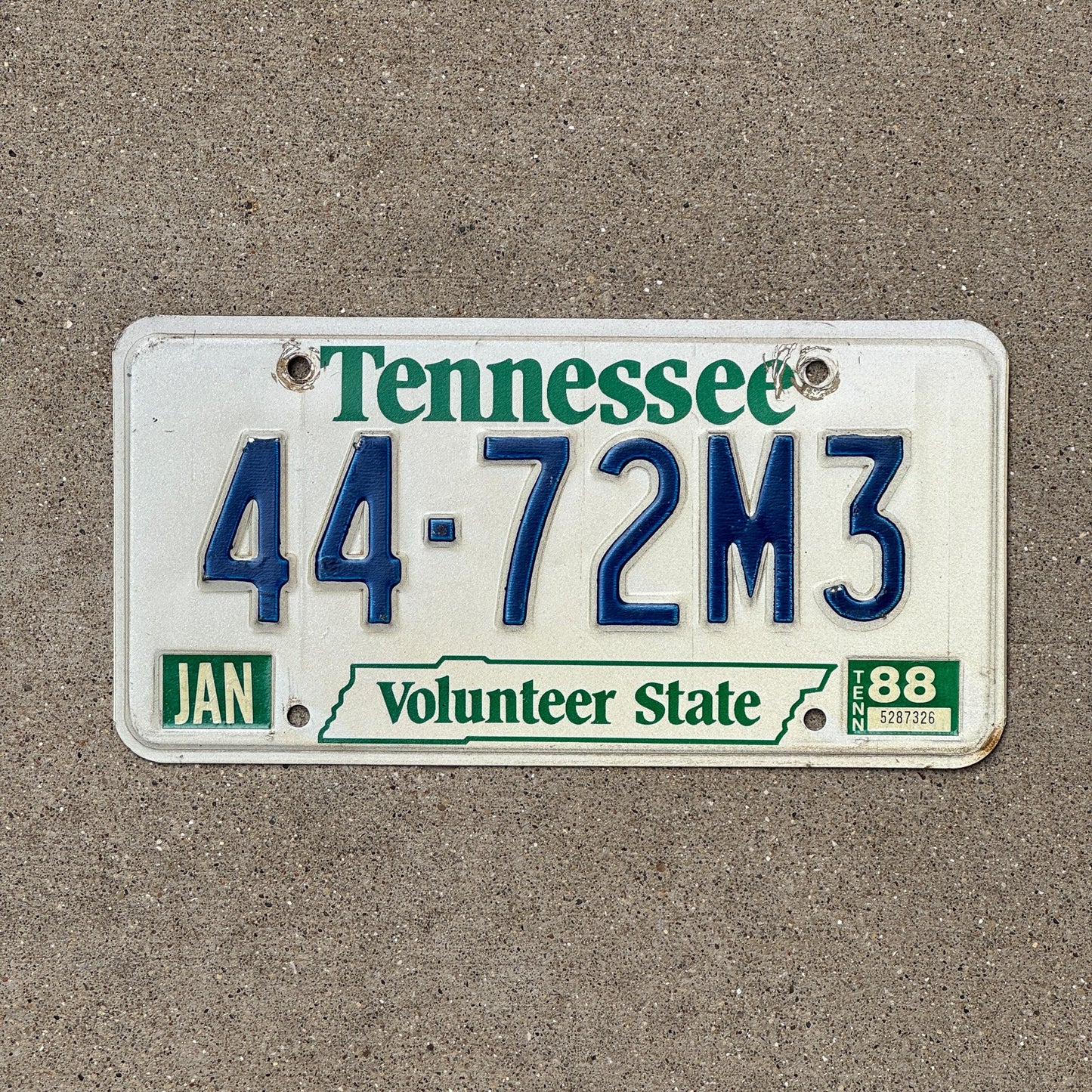 Photo of a 1984 1987 Tennessee License Plate Auto Tag Garage Decor Vintage 44 72M3