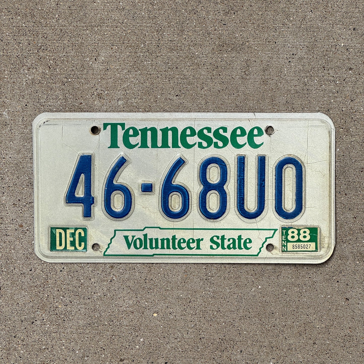 Photo of a 1984 1987 Tennessee License Plate Auto Tag Garage Decor Vintage 46 68U0