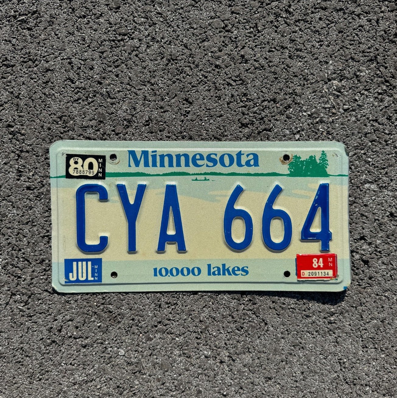 Photo of a 1984 Minnesota License Plate Auto Tag Garage Decor Vintage Good Bye CYA 664