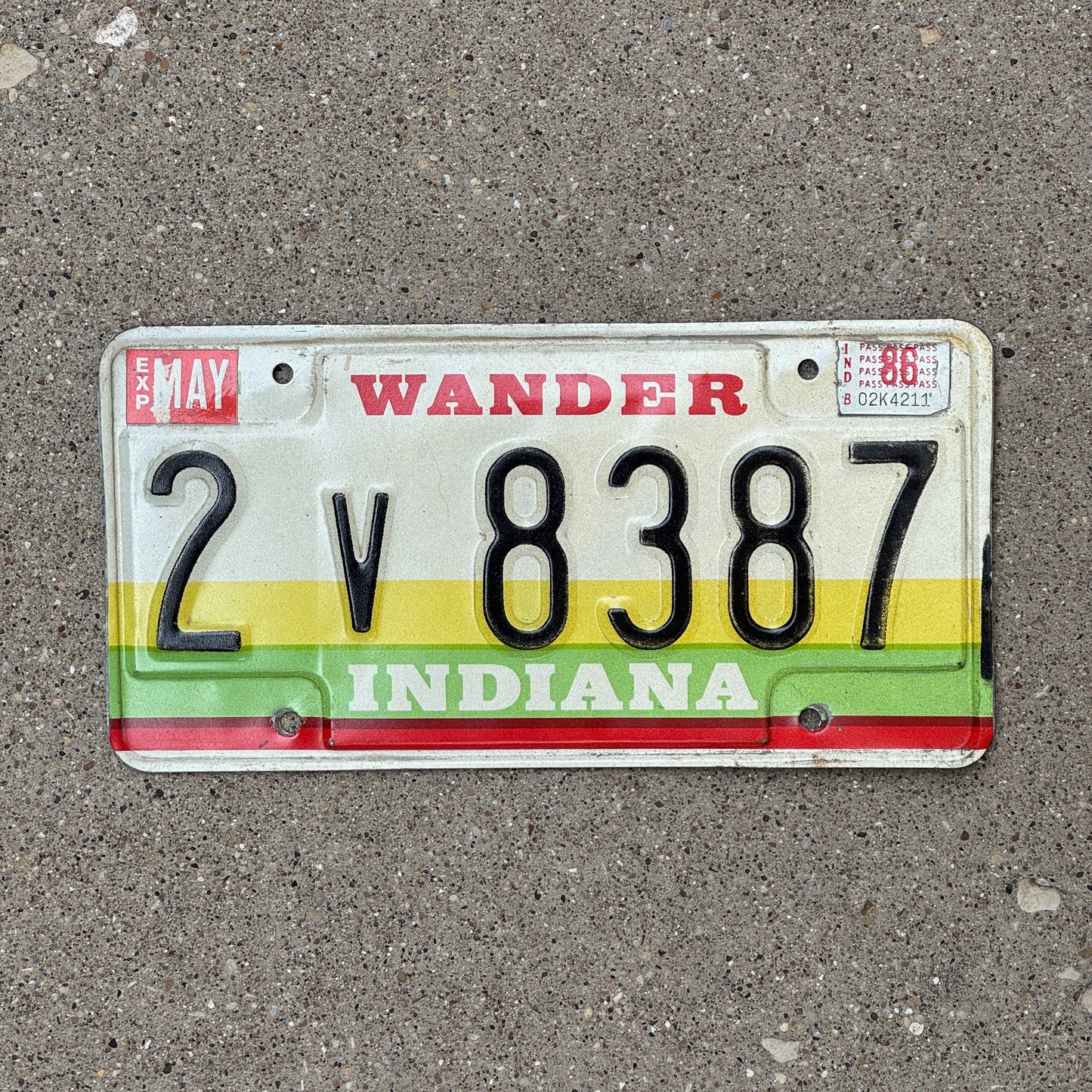 Photo of a 1985 1986 Indiana License Plate Auto Tag Garage Decor Vintage 2 V 8387