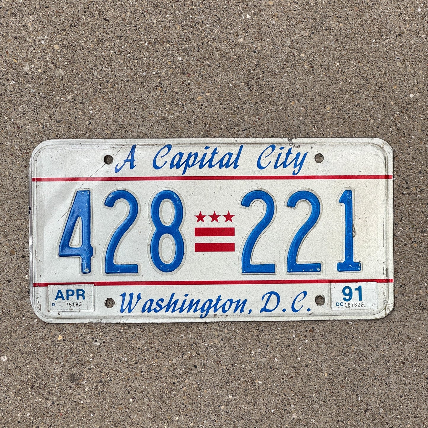Photo of a 1985 1991 Washington DC License Plate Auto Tag Garage Decor Vintage Dstrict Columbia 428 221