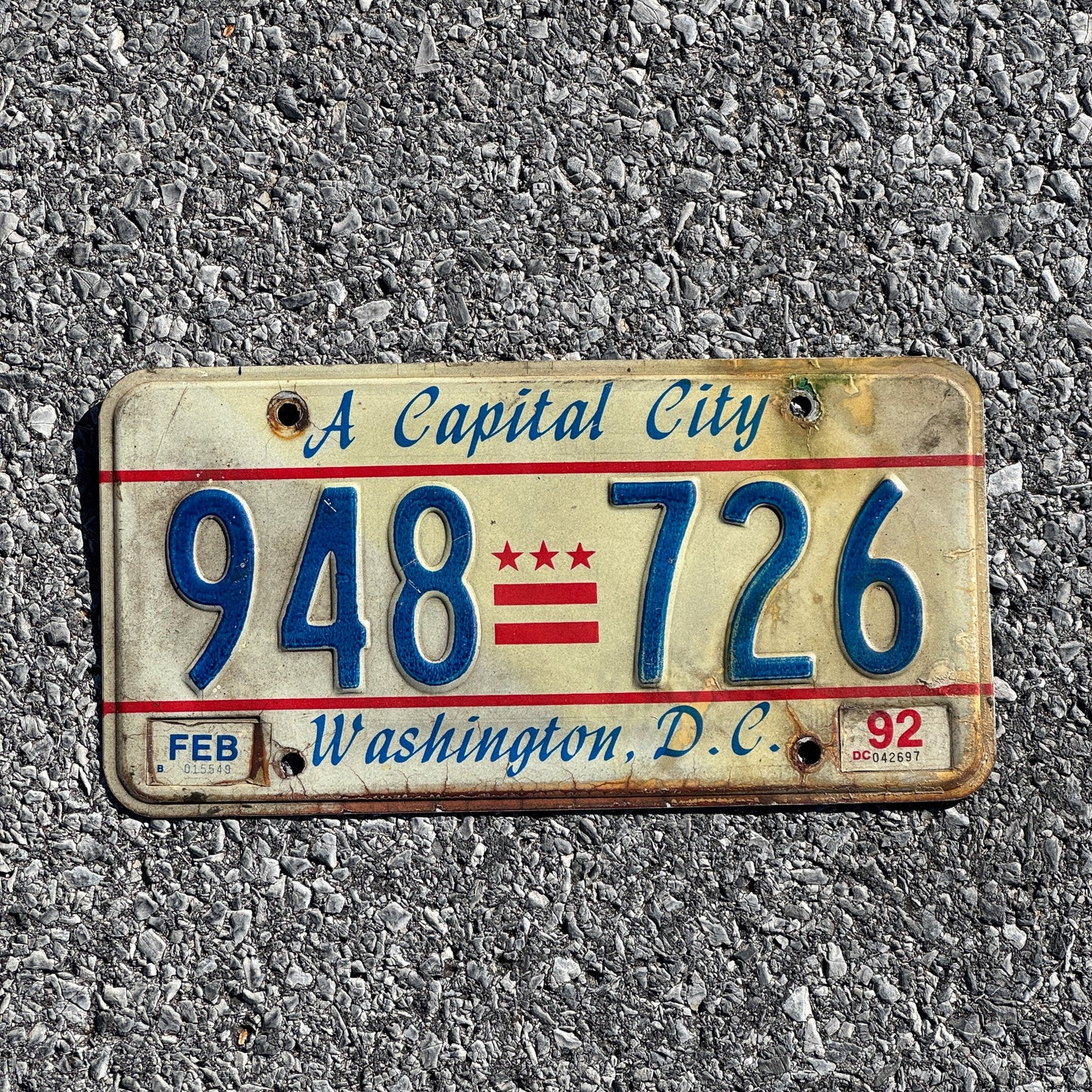 Photo of a 1985 1992 Washington D.C. License Plate Auto Tag Garage Decor Vintage Capital City 948726