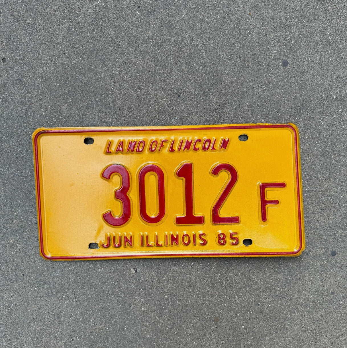 Photo of a 1985 Illinois TRUCK License Plate Auto Tag Garage Decor Vintage License Plate Auto Tag 1 Garage Decor 3012 F