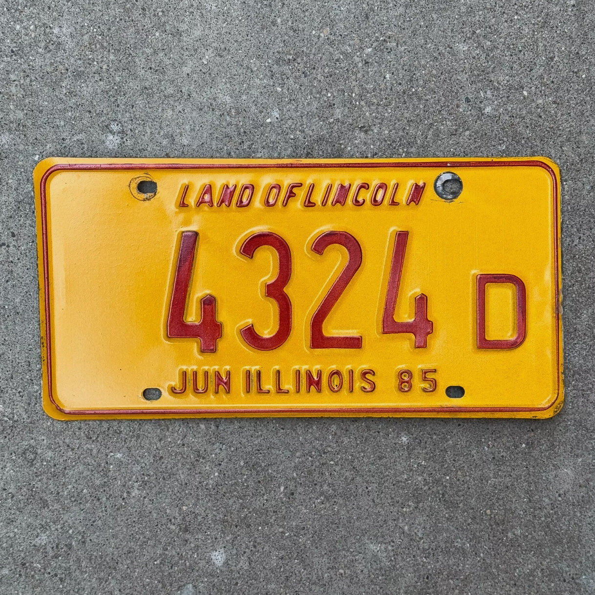 Photo of a 1985 Illinois TRUCK License Plate Auto Tag Garage Decor Vintage License Plate Auto Tag 1 Garage Decor 4324 D