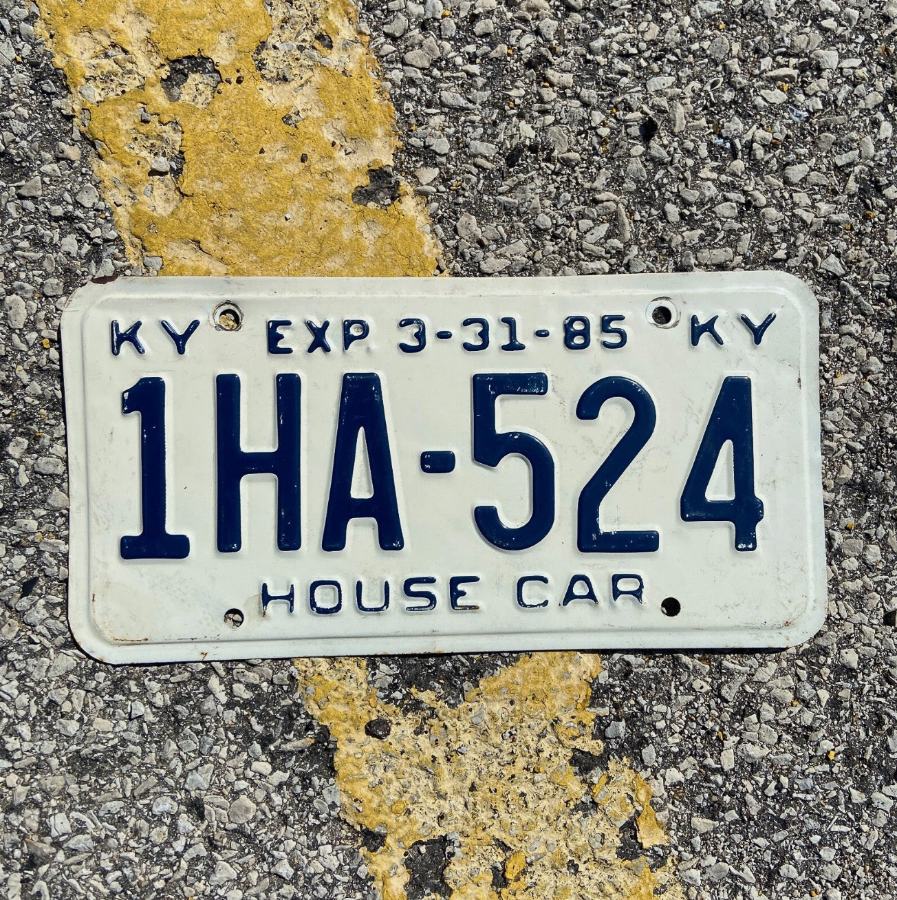 Photo of a 1985 Kentucky House Car License Plate Auto Tag Garage Decor Vintage 1HA 524