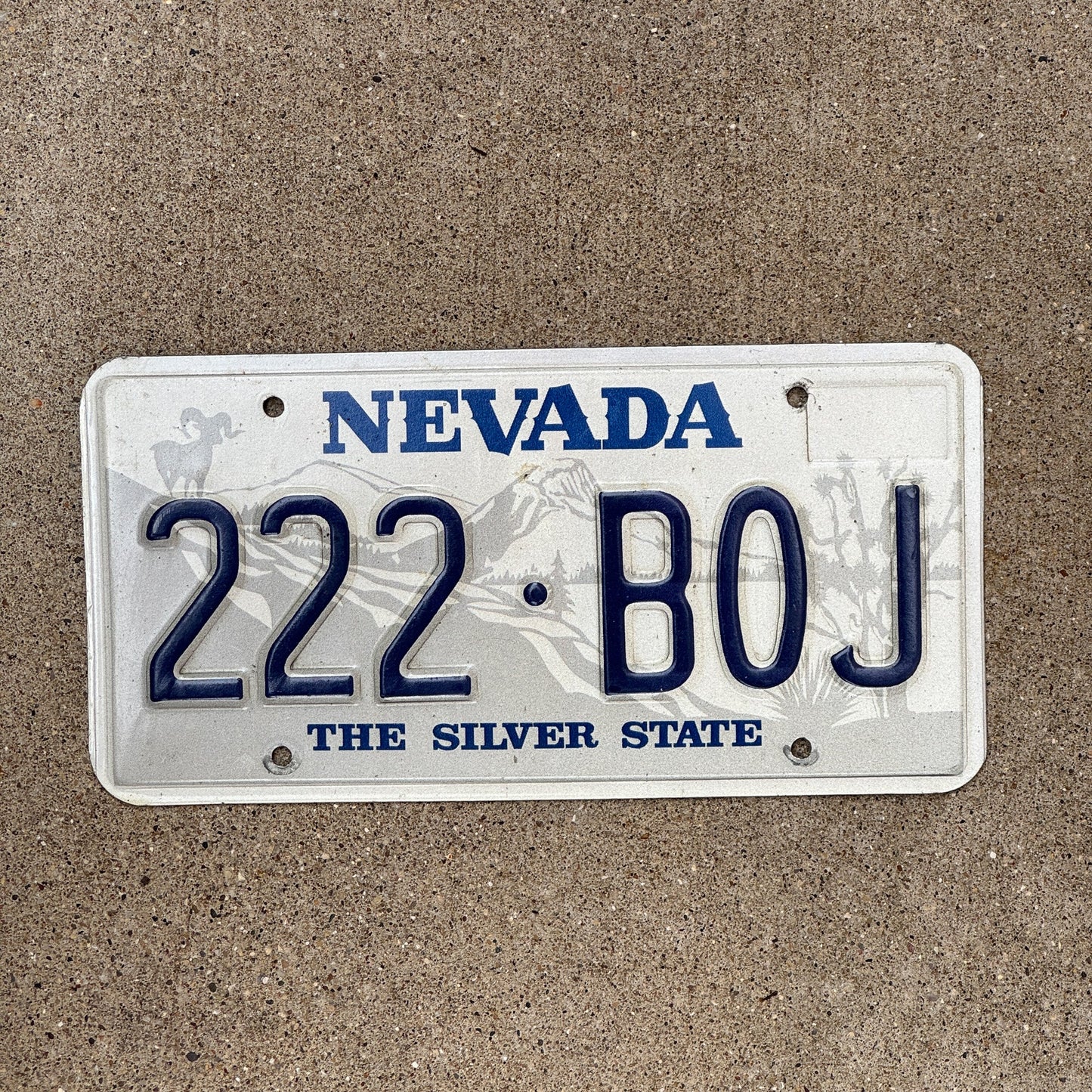 Photo of a 1985 Nevada License Plate Auto Tag 1 Garage Decor Repeat Repeating 222 BOJ