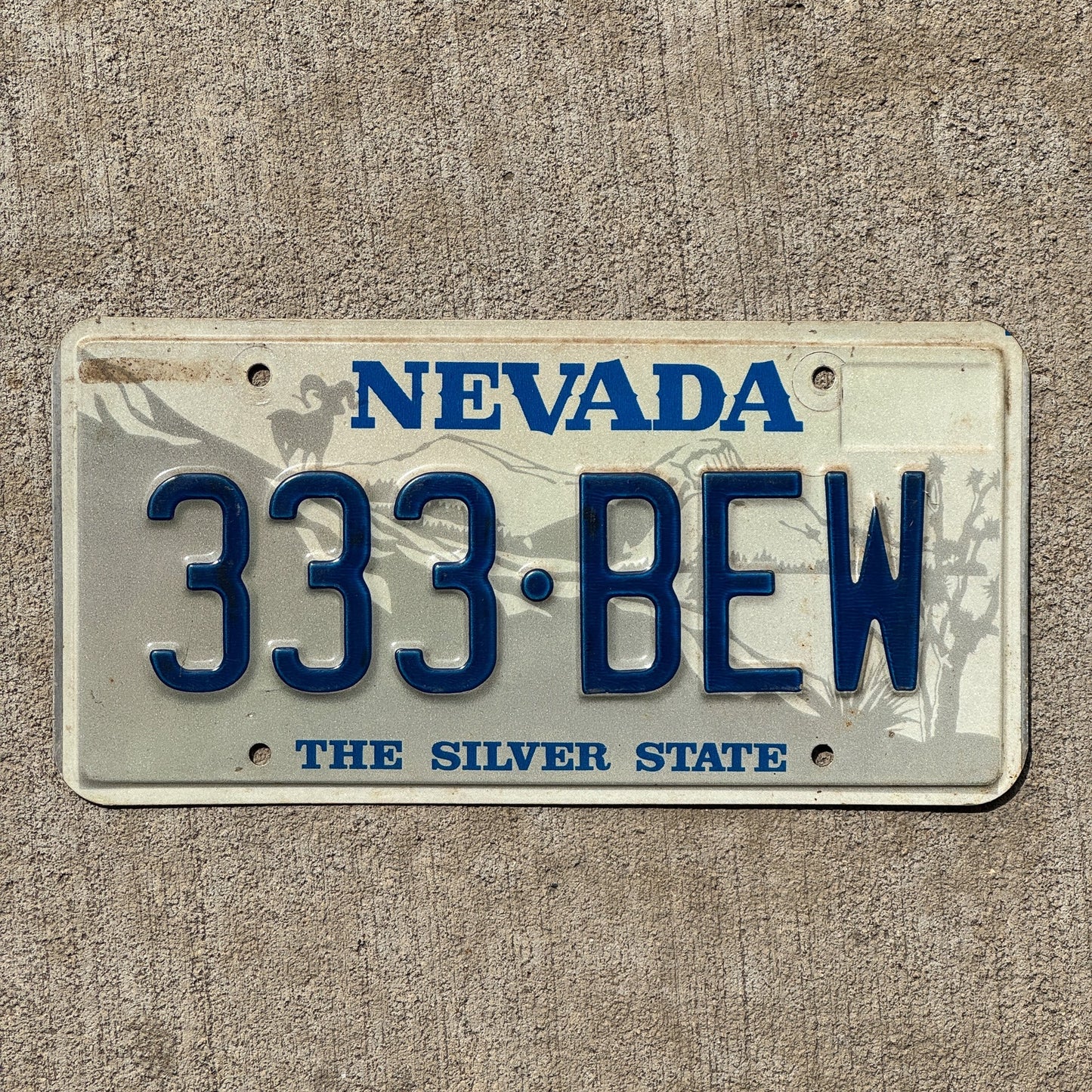 Photo of a 1985 Nevada License Plate Auto Tag Garage Decor Vintage Repeat Repeating 333 BEW