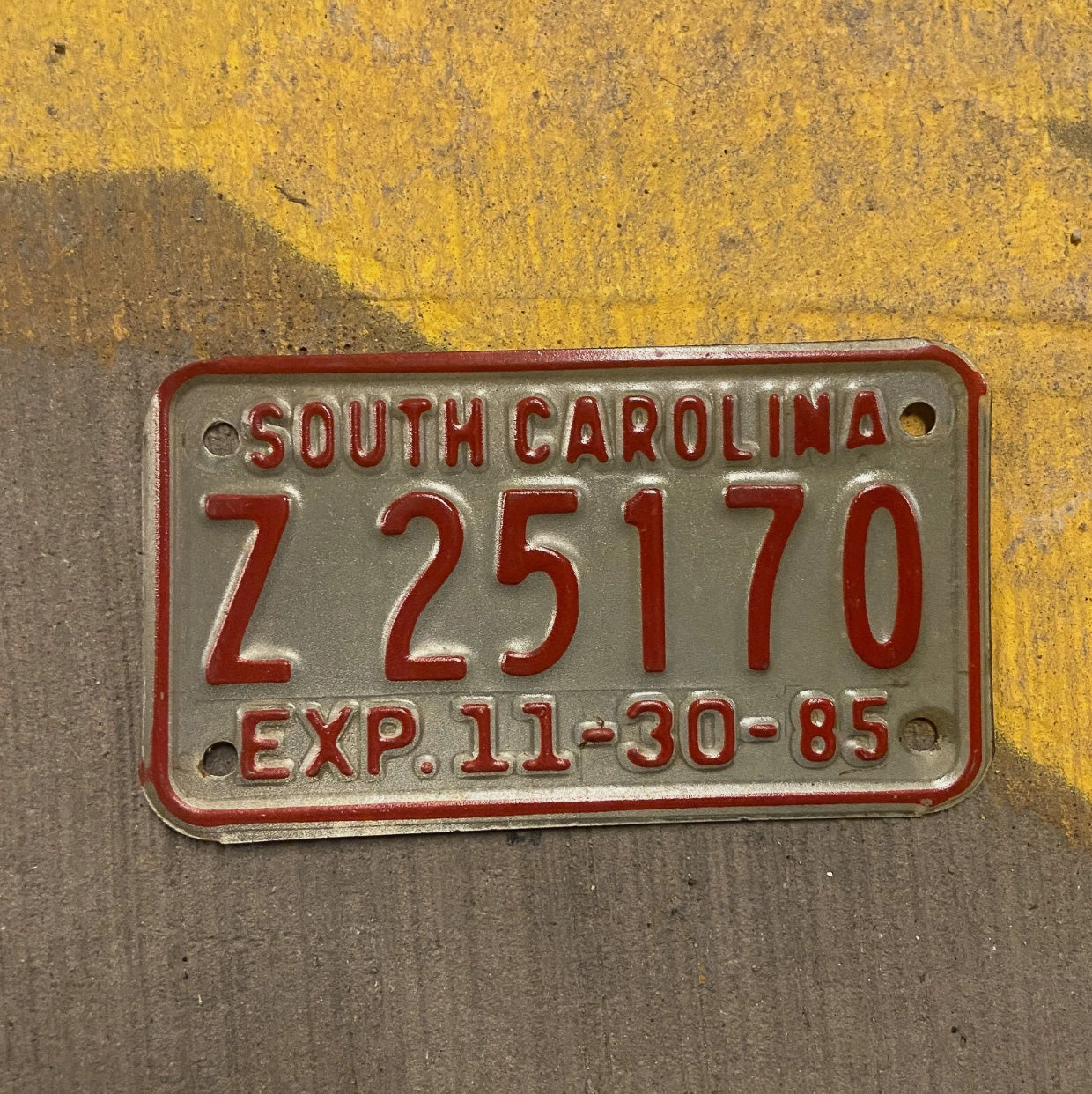 Photo of a 1985 South Carolina MOTORCYCLE License Plate Auto Tag Garage Decor Vintage License Plate Vintage Auto Garage Decor Z 25170