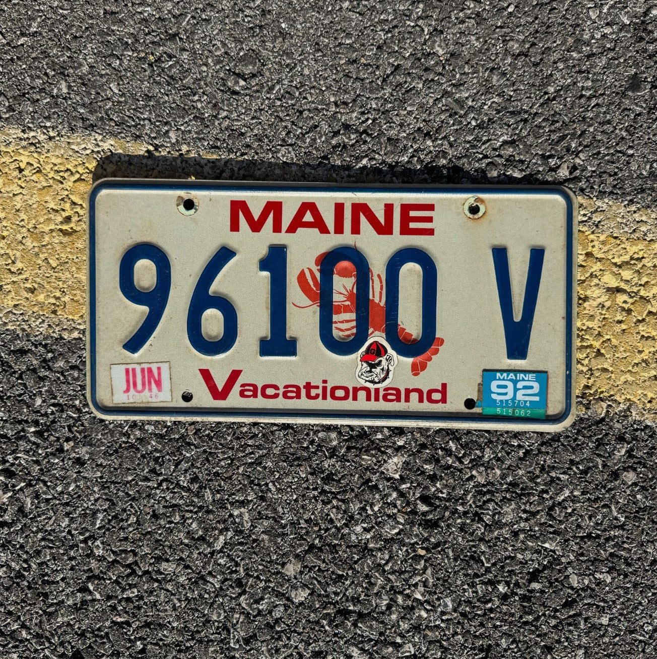 Photo of a 1987 Maine License Plate Auto Tag Garage Decor Vintage Lobster Seafood 96100 V
