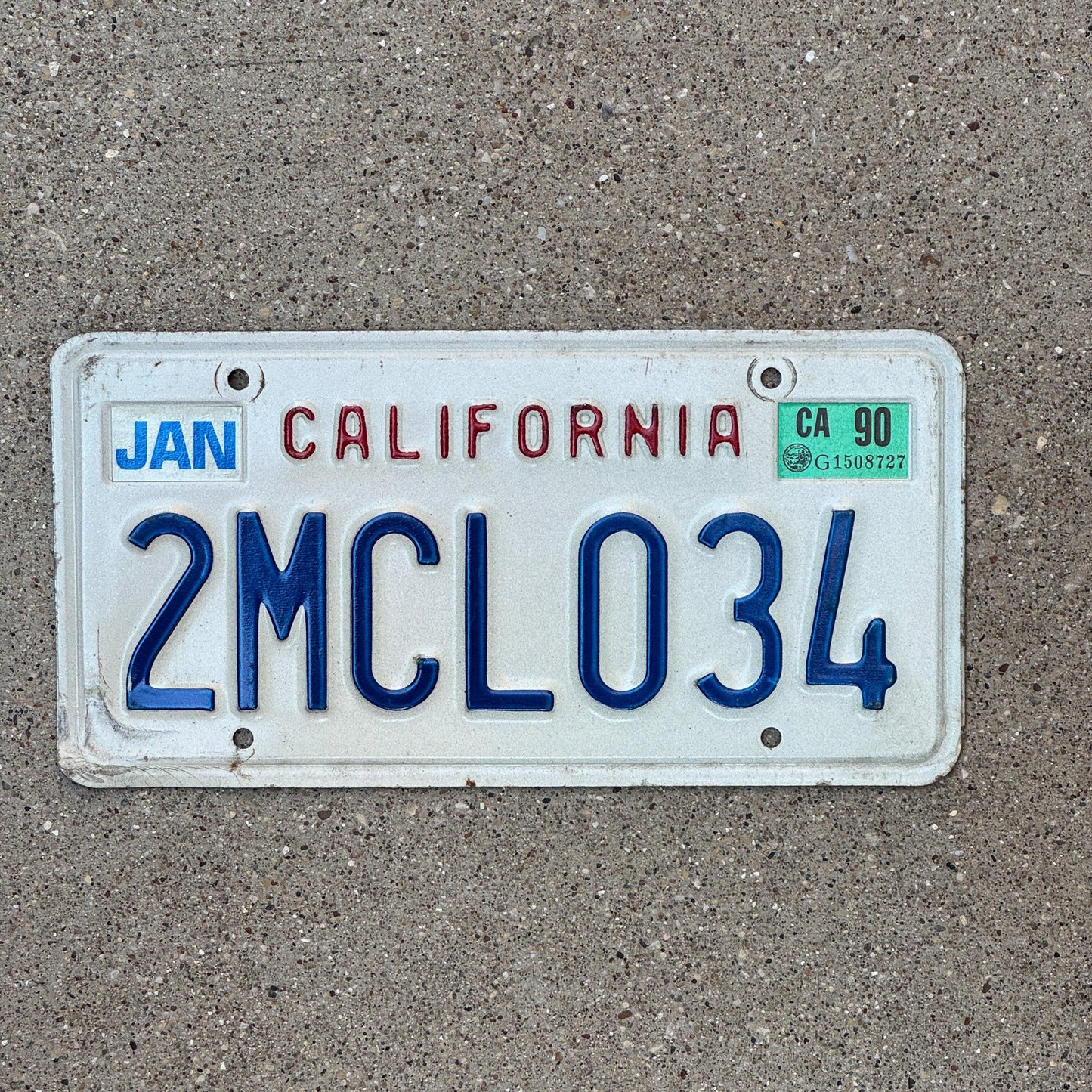 Photo of a 1988 1990 California License Plate Auto Tag Garage Decor Vintage 2 MCL 034
