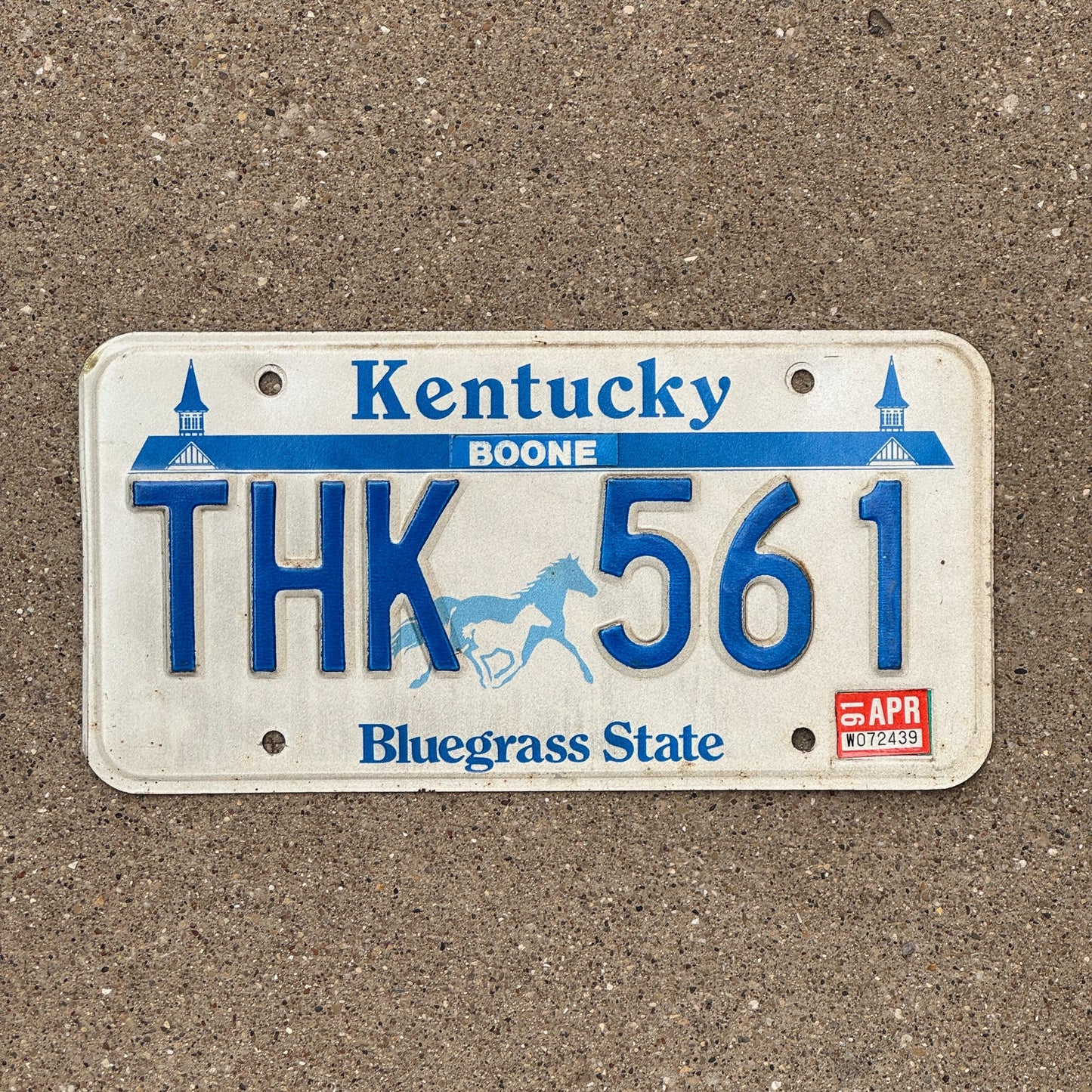 Photo of a 1988 1991 Kentucky License Plate Auto Tag Garage Decor Vintage Boone THK 561