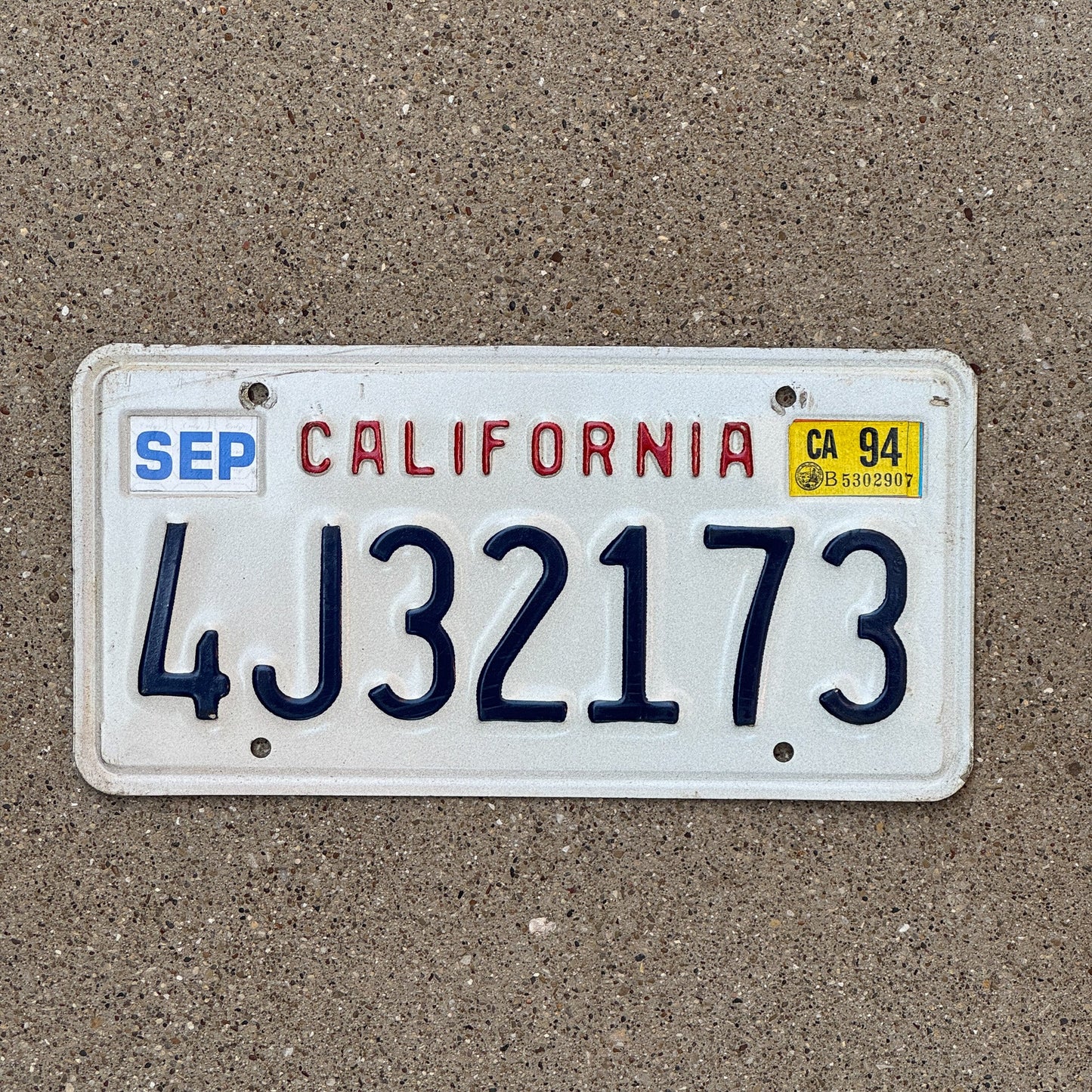 Photo of a 1988 1994 California License Plate Auto Tag Garage Decor Vintage 4J 32173