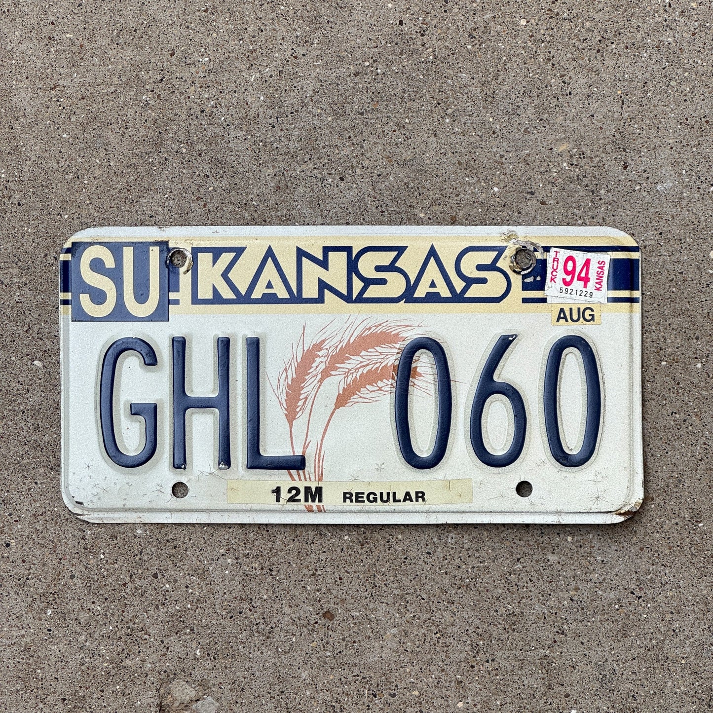 Photo of a 1988 1994 Kansas License Plate Auto Tag Garage Decor Vintage GHL 060