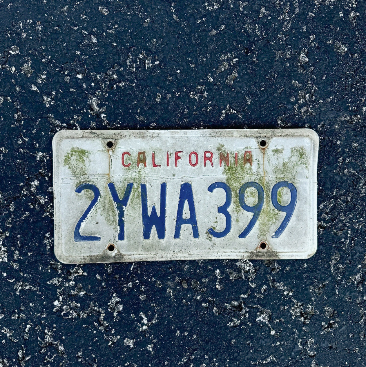 Photo of a 1988 California License Plate Auto Tag Garage Decor Vintage 2 YWA 399