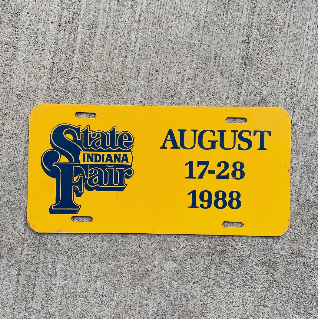 Photo of a 1988 Indiana License Plate Booster License Plate Auto Tag 2 Metal Indiana State Fair