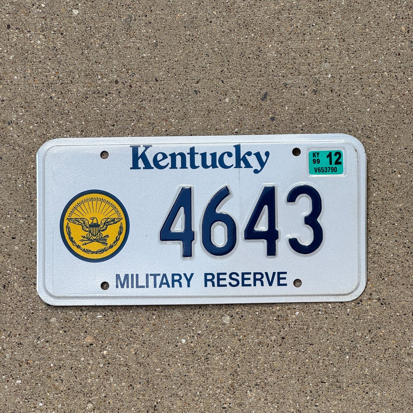 Photo of a 1988 Kentucky Military Reserve License Plate Auto Tag Garage Decor Vintage 4643