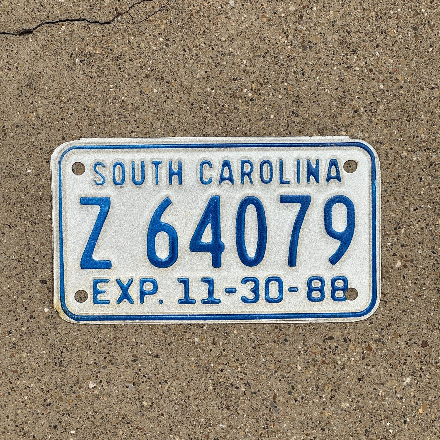Photo of a 1988 South Carolina Motorcycle License Plate Auto Tag Garage Decor Vintage Z 64079