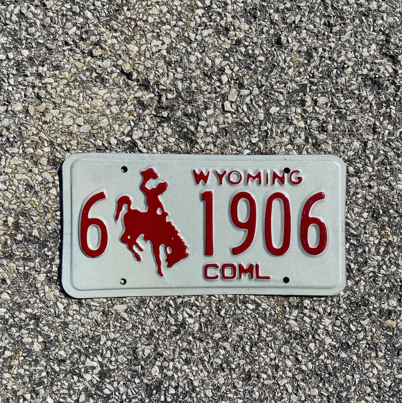 Photo of a 1988 Wyoming Truck License Plate Auto Tag Garage Decor Vintage Carbon Birth Year 6 1906
