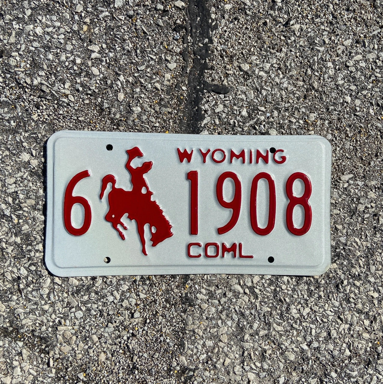 Photo of a 1988 Wyoming Truck License Plate Auto Tag Garage Decor Vintage Carbon Birth Year 6 1908