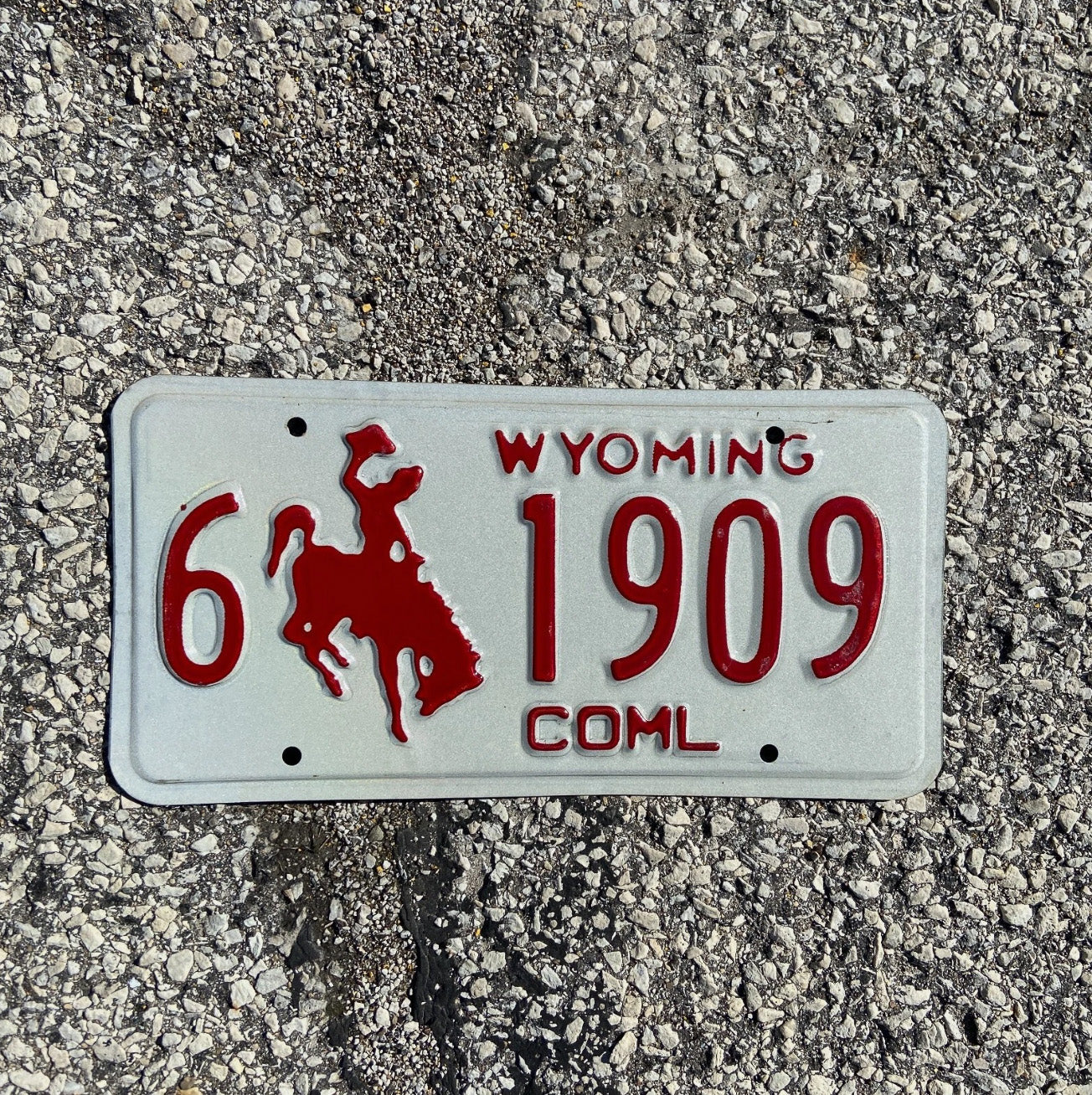 Photo of a 1988 Wyoming Truck License Plate Auto Tag Garage Decor Vintage Carbon Birth Year 6 1909