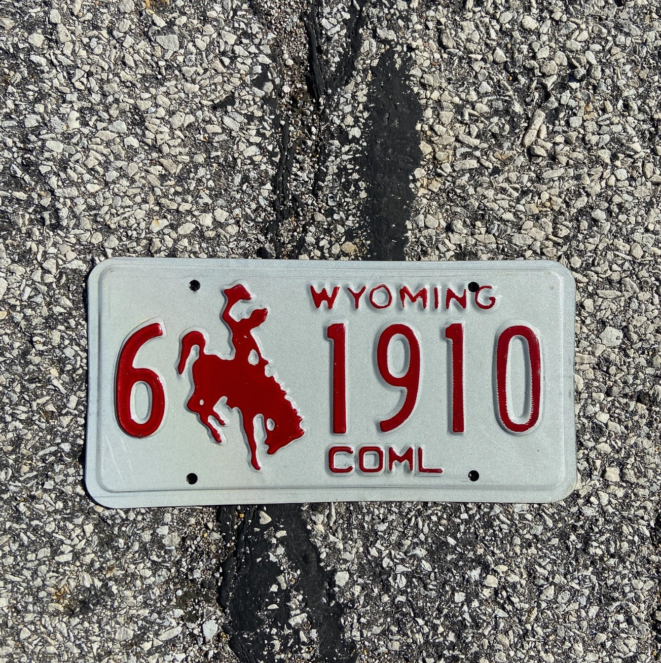Photo of a 1988 Wyoming Truck License Plate Auto Tag Garage Decor Vintage Carbon Birth Year 6 1910