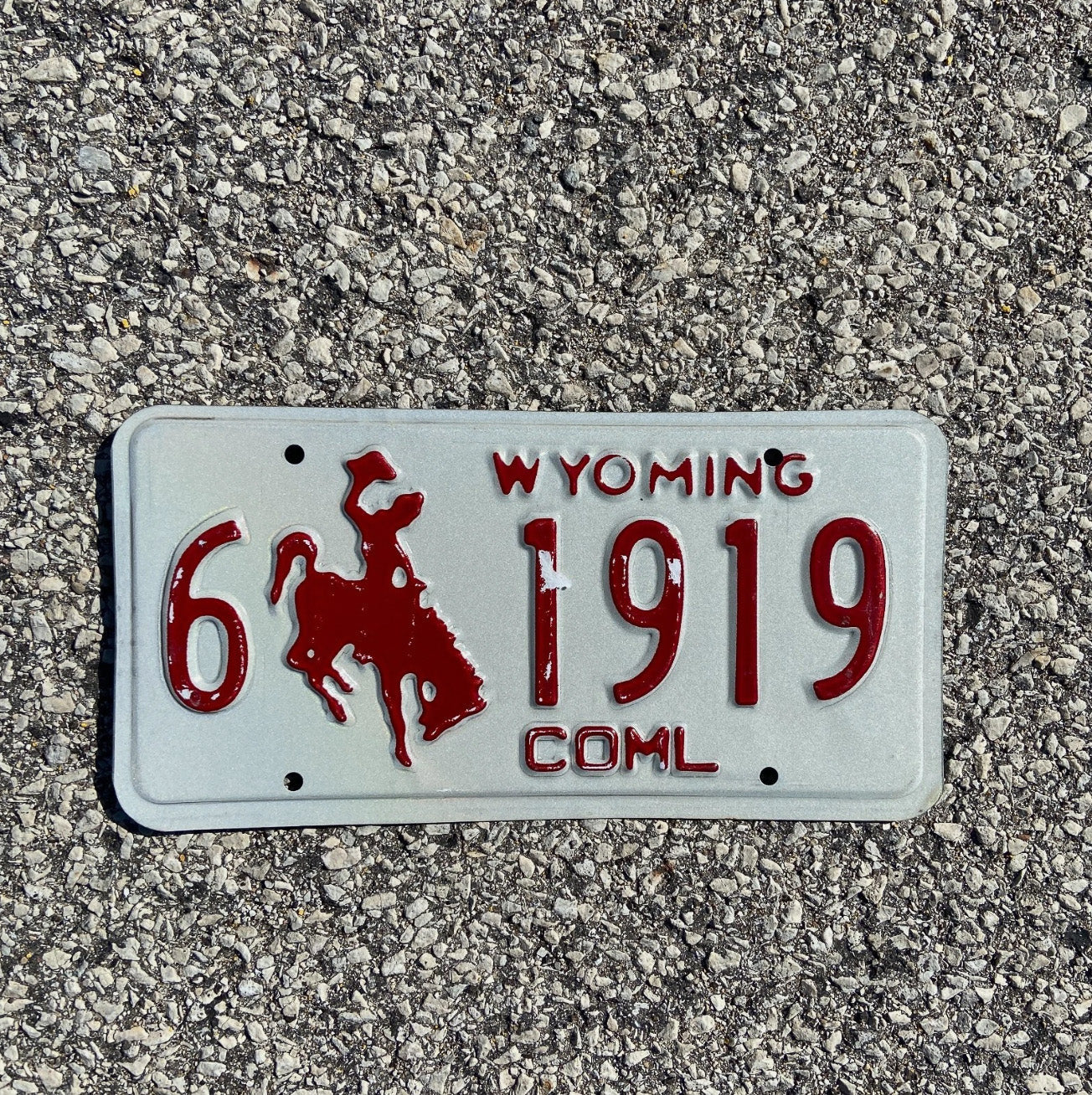 Photo of a 1988 Wyoming Truck License Plate Auto Tag Garage Decor Vintage Carbon Birth Year 6 1919