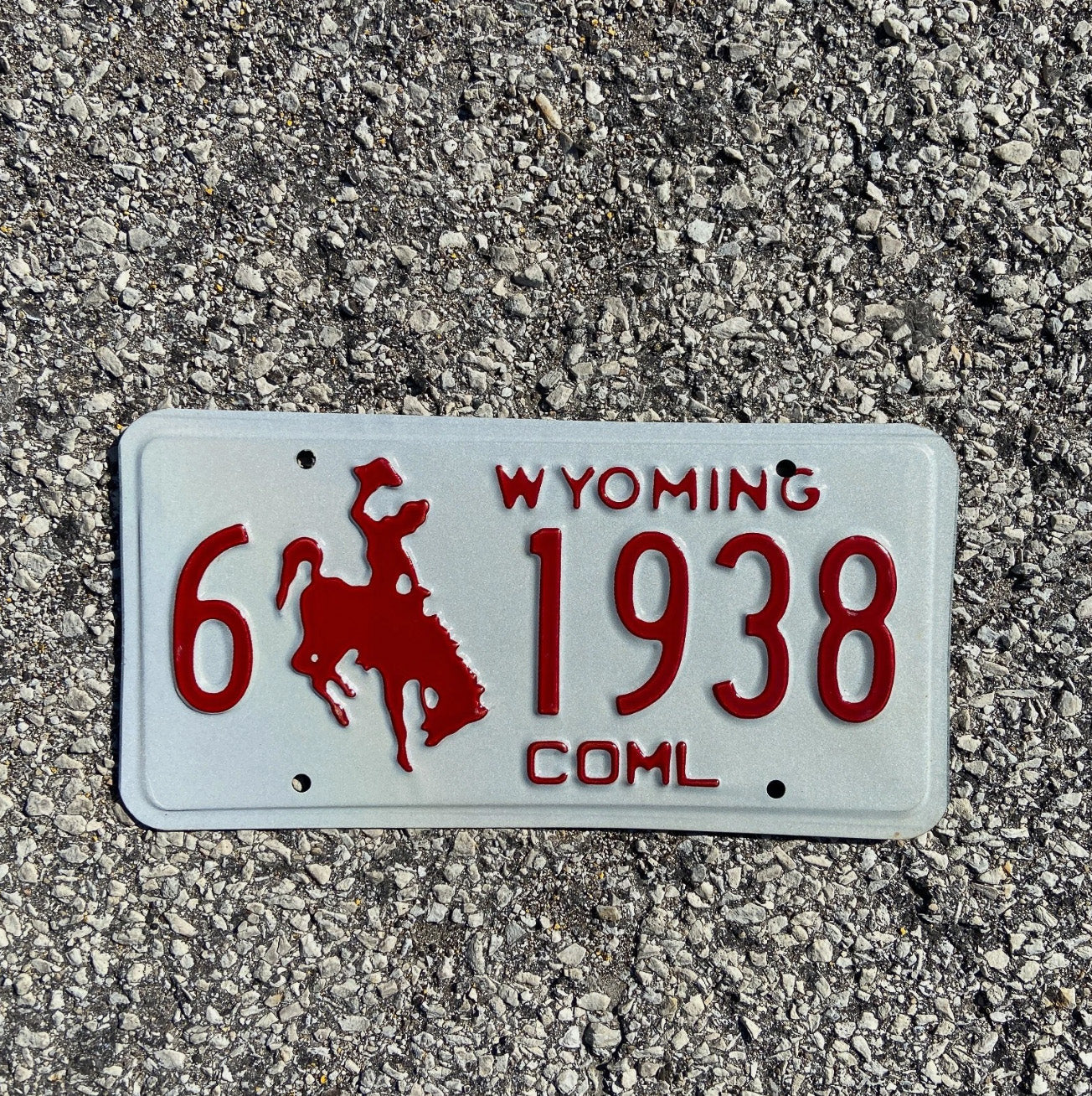 Photo of a 1988 Wyoming Truck License Plate Auto Tag Garage Decor Vintage Carbon Birth Year 6 1938