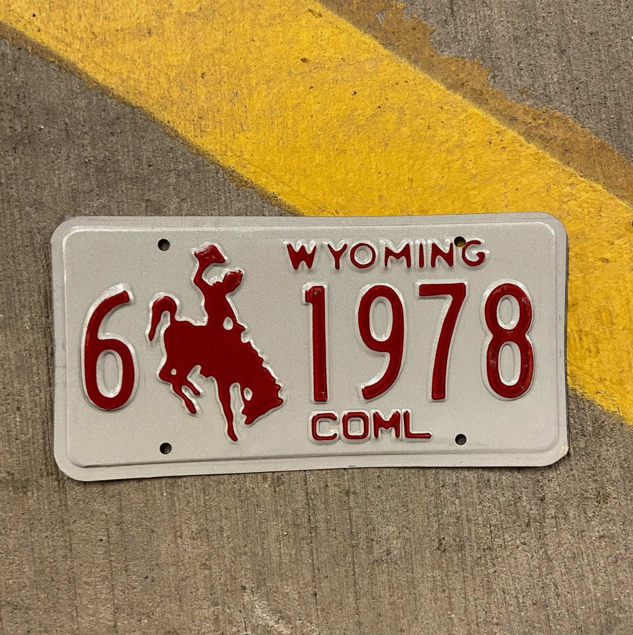 Photo of a 1988 Wyoming Truck License Plate Auto Tag Garage Decor Vintage Carbon Birth Year 6 1978