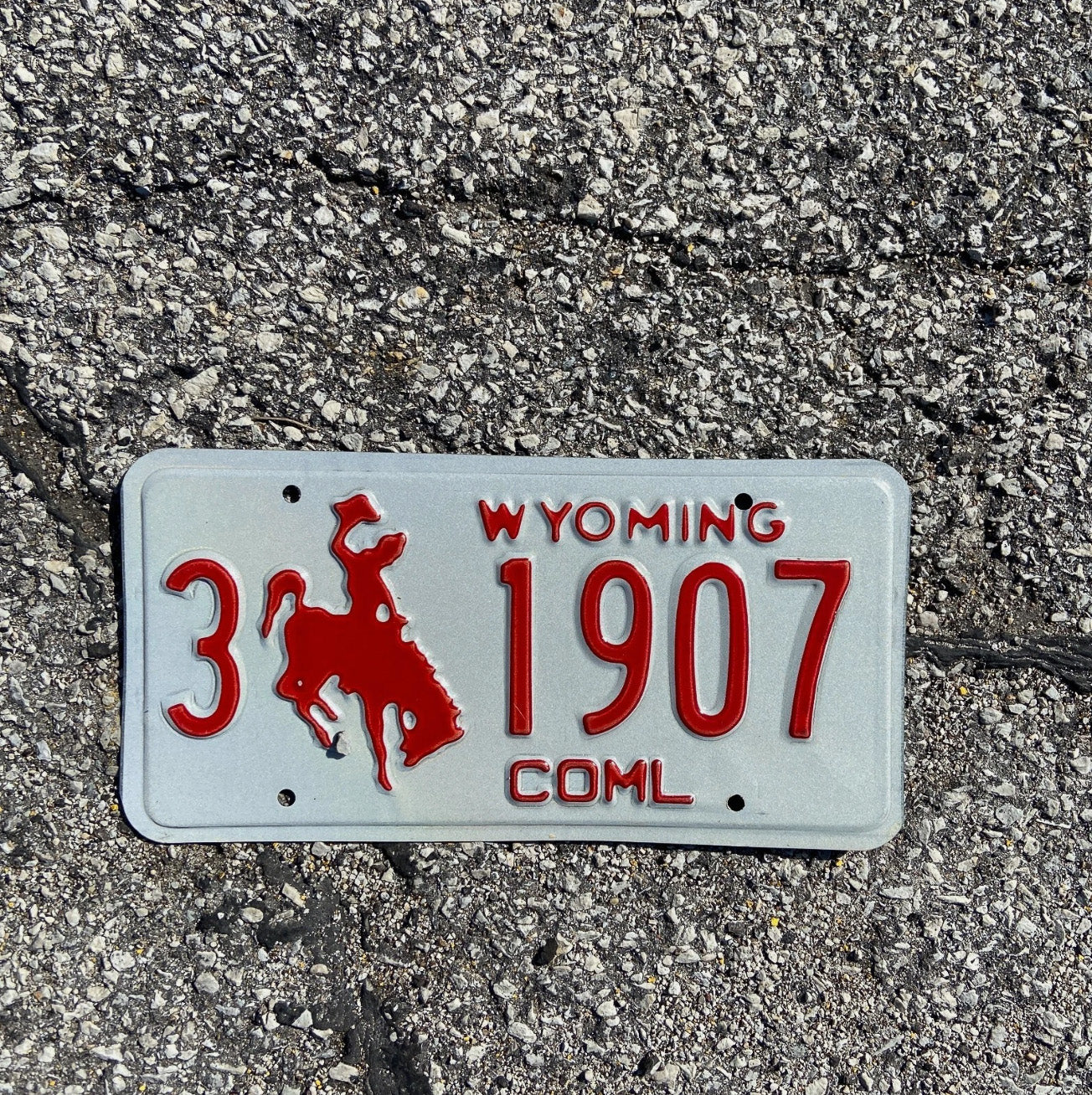 Photo of a 1988 Wyoming Truck License Plate Auto Tag Garage Decor Vintage Sheridan Birth Year 3 1907