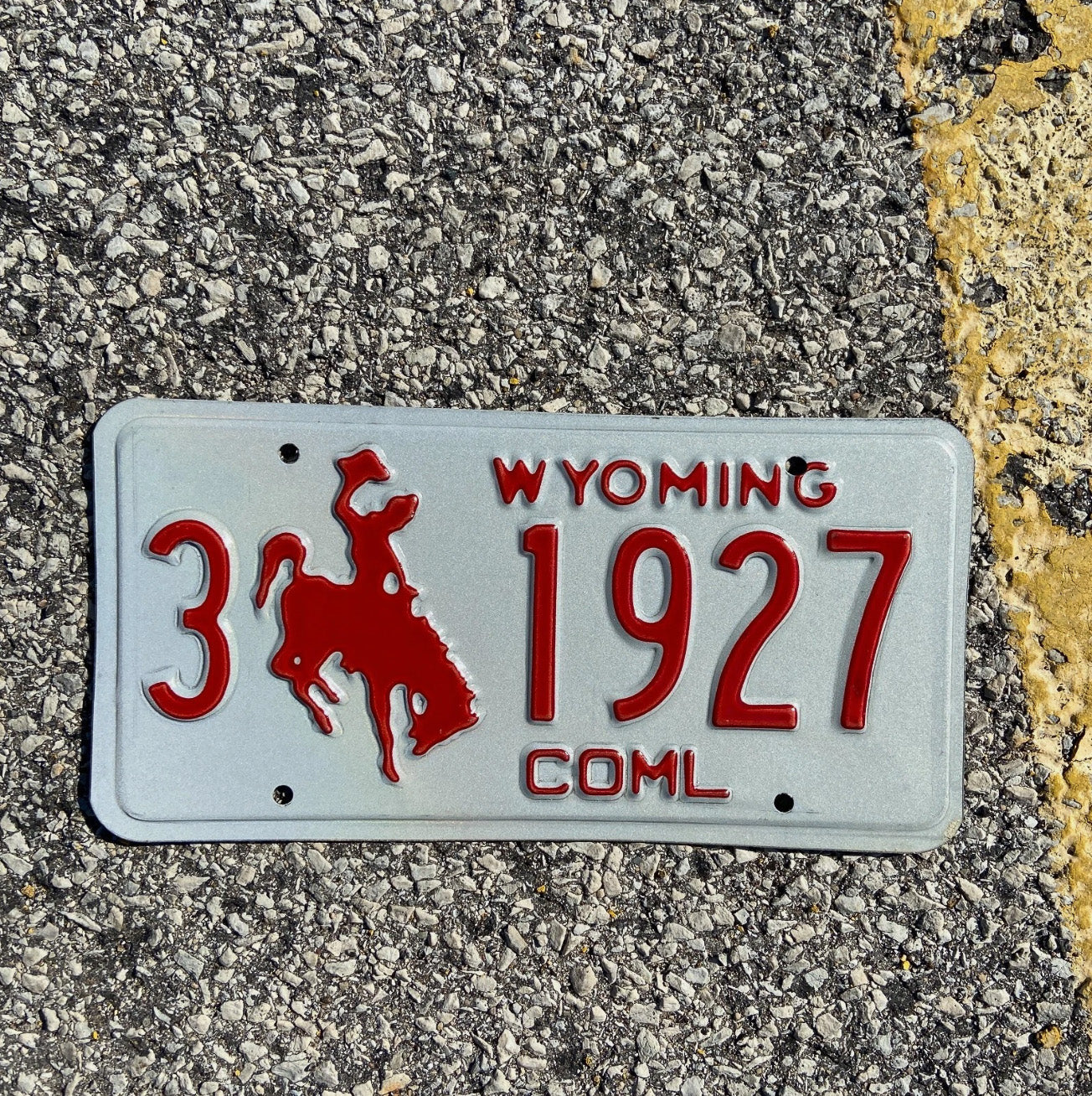 Photo of a 1988 Wyoming Truck License Plate Auto Tag Garage Decor Vintage Sheridan Birth Year 3 1927