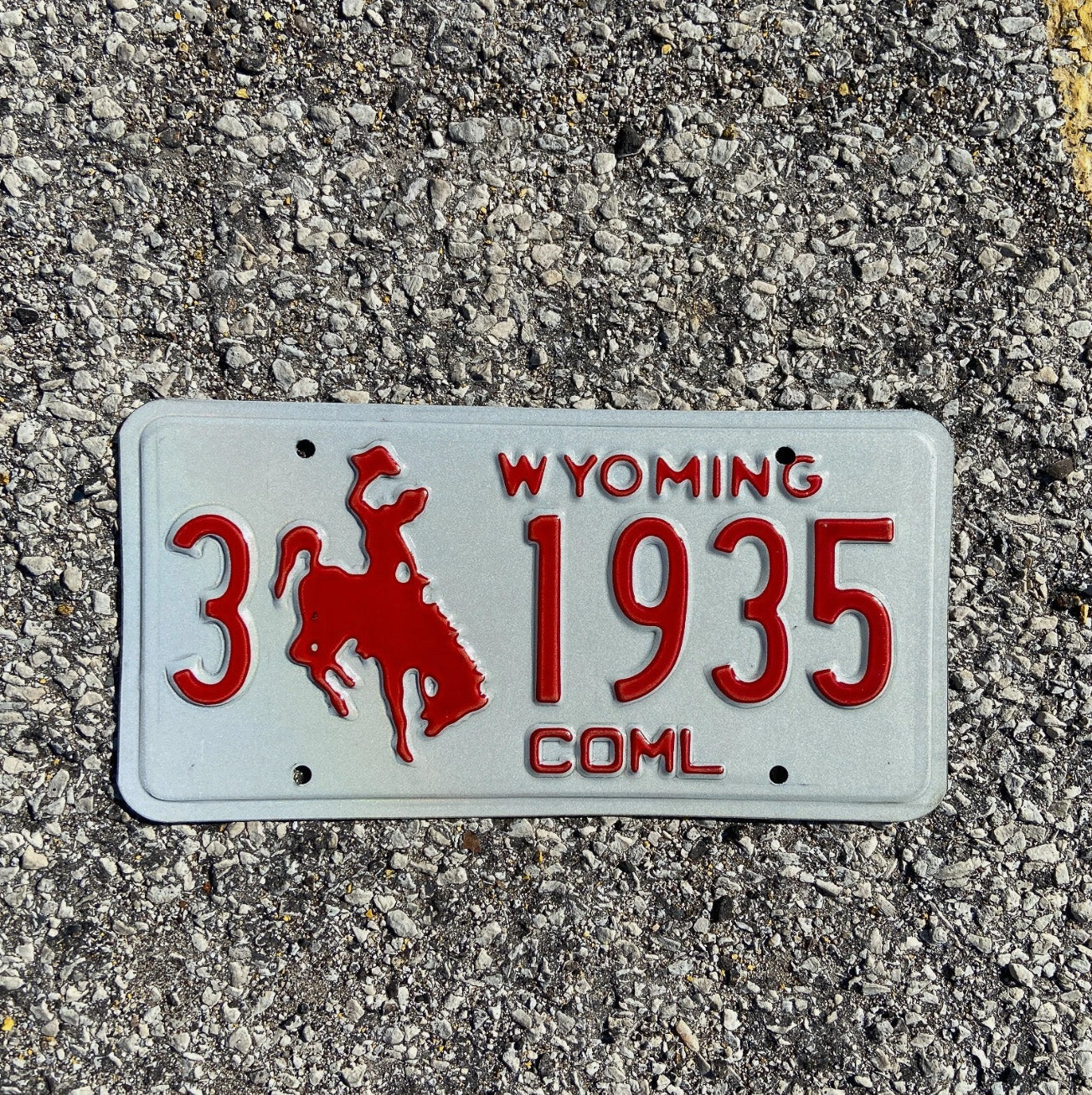 Photo of a 1988 Wyoming Truck License Plate Auto Tag Garage Decor Vintage Sheridan Birth Year 3 1935