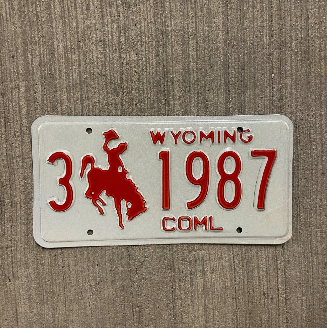 Photo of a 1988 Wyoming Truck License Plate Auto Tag Garage Decor Vintage Sheridan Birth Year 3 1987