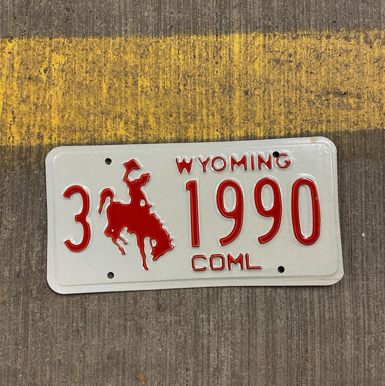 Photo of a 1988 Wyoming Truck License Plate Auto Tag Garage Decor Vintage Sheridan Birth Year 3 1990