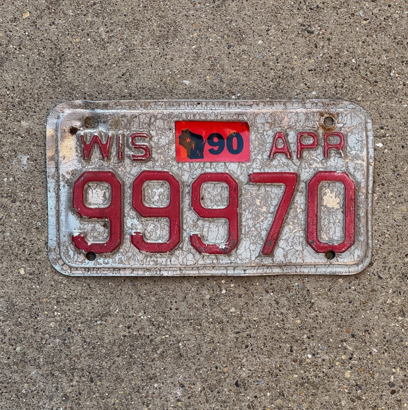 Photo of a 1989 1990 Wisconsin Motorcycle License Plate Auto Tag Garage 999 Repeate 999 Repeat 99970