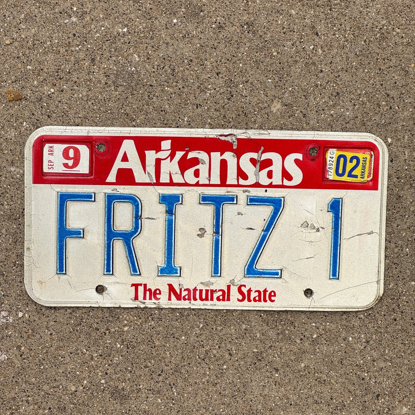 Photo of a 1989 Arkansas VANITY License Plate Auto Tag Garage Decor Vintage FRITZ 1