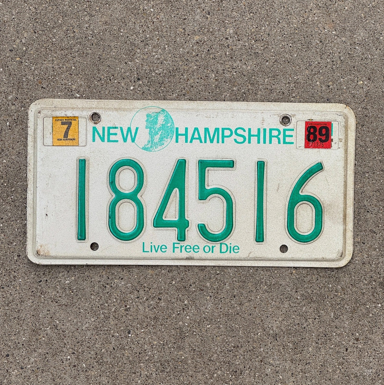 Photo of a 1989 New Hampshire License Plate Auto Tag Garage Decor Vintage 184516