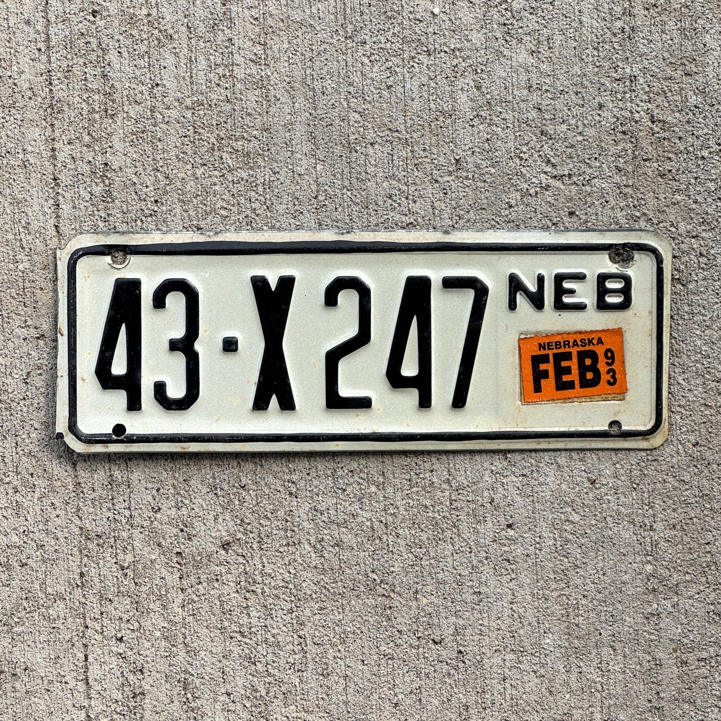 Photo of a 1990 1993 Nebraska Farm Trailer License Plate Auto Tag Garage Decor Vintage 43 X 247