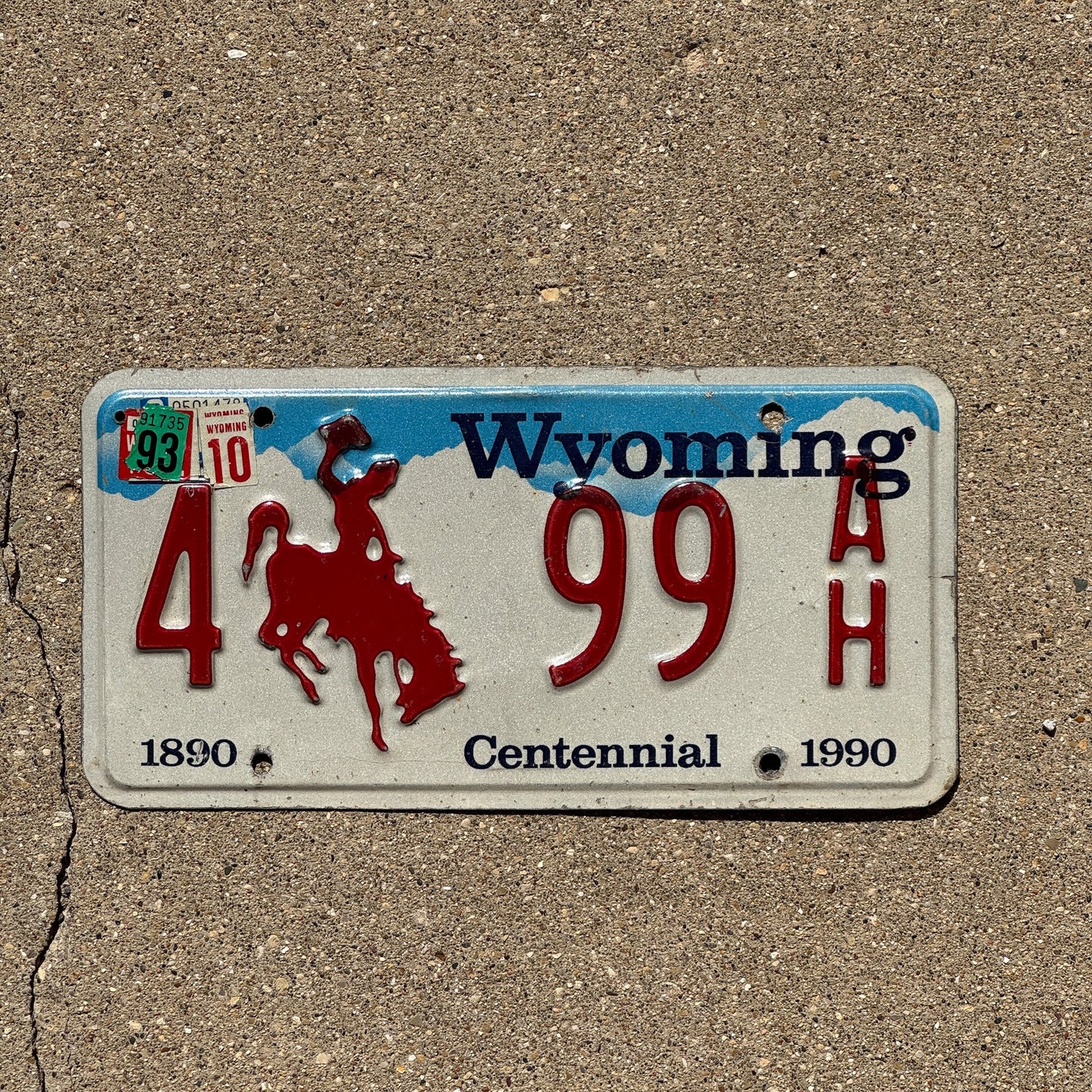 Photo of a 1990 1993 Wyoming License Plate Auto Tag Garage Decor Vintage Sweetwater County 4 99 AH