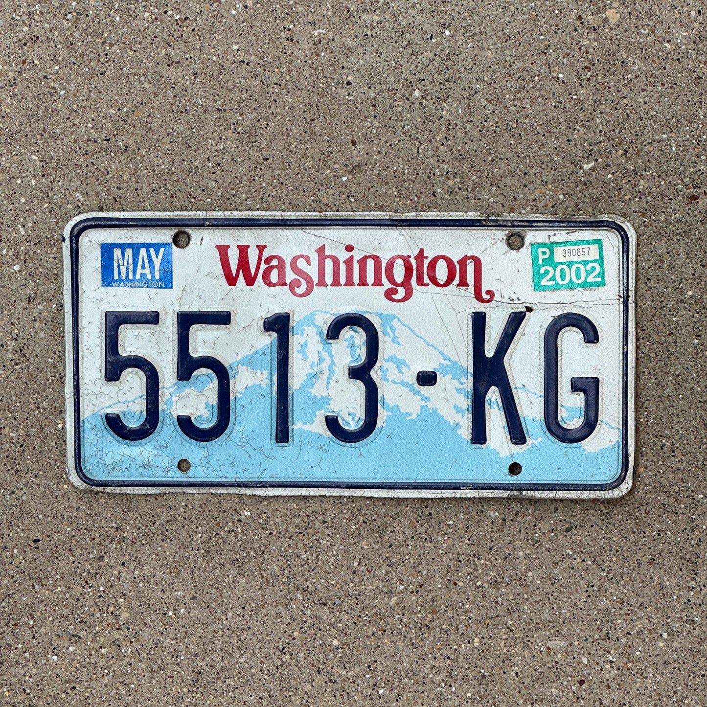 Photo of a 1990 2002 Washington Trailer License Plate Auto Tag Garage Decor Vintage 5513 KG