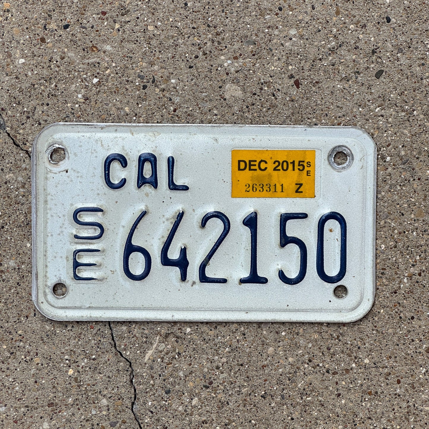 Photo of a 1990 2015 California Special Equipment License Plate Auto Tag Garage Decor Vintage SE 642150