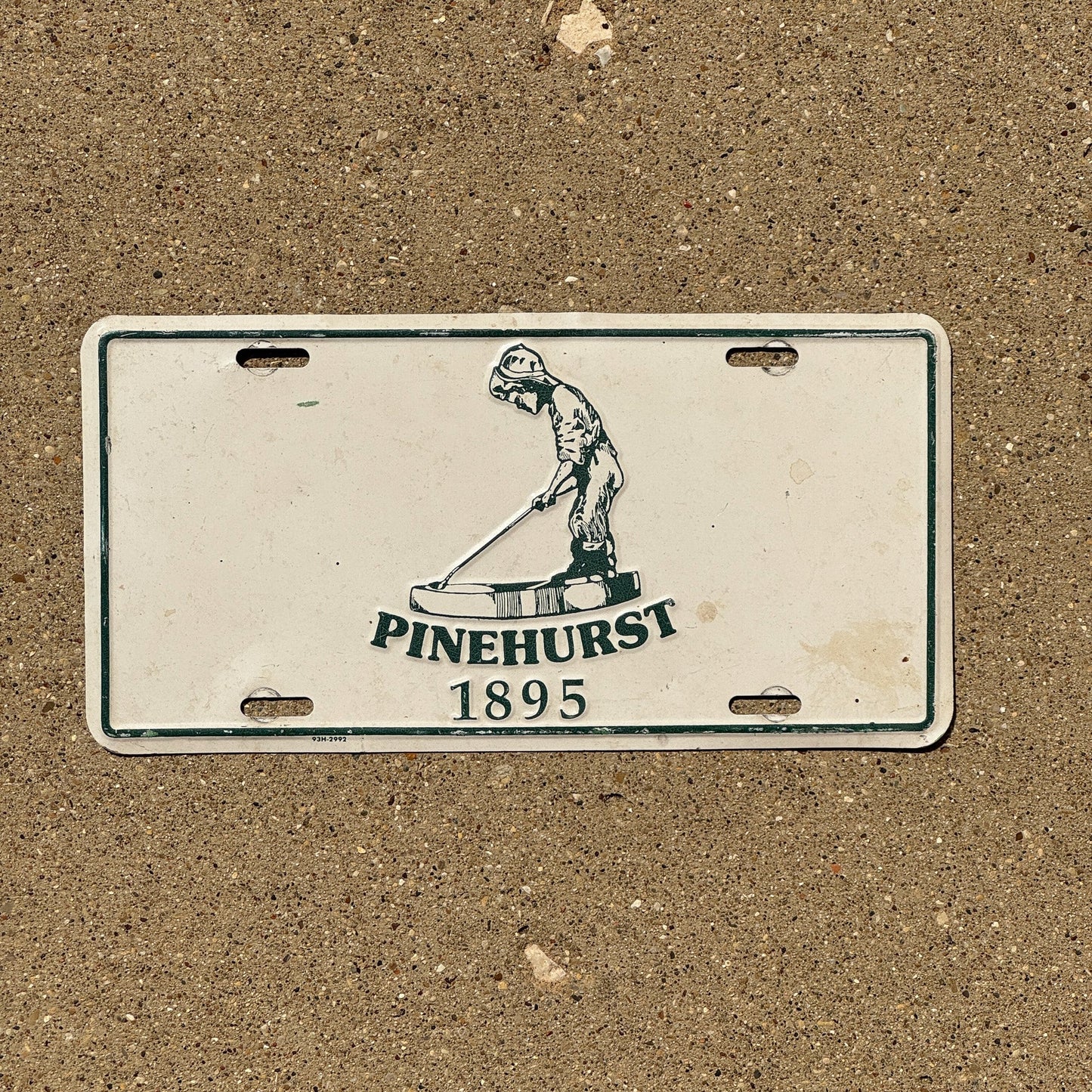 Photo of a 1990 Era North Carolina Booster License Plate Auto Tag Garage Decor Vintage Golf Golfing Pinehurst
