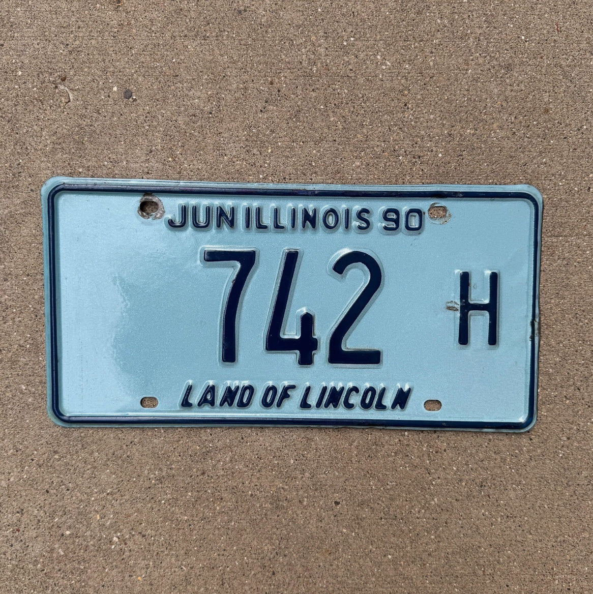 Photo of a 1990 Illinois TRUCK License Plate Auto Tag Garage Decor Vintage License Plate Auto Tag Garage Decor 3 Digit Low Number 742 H