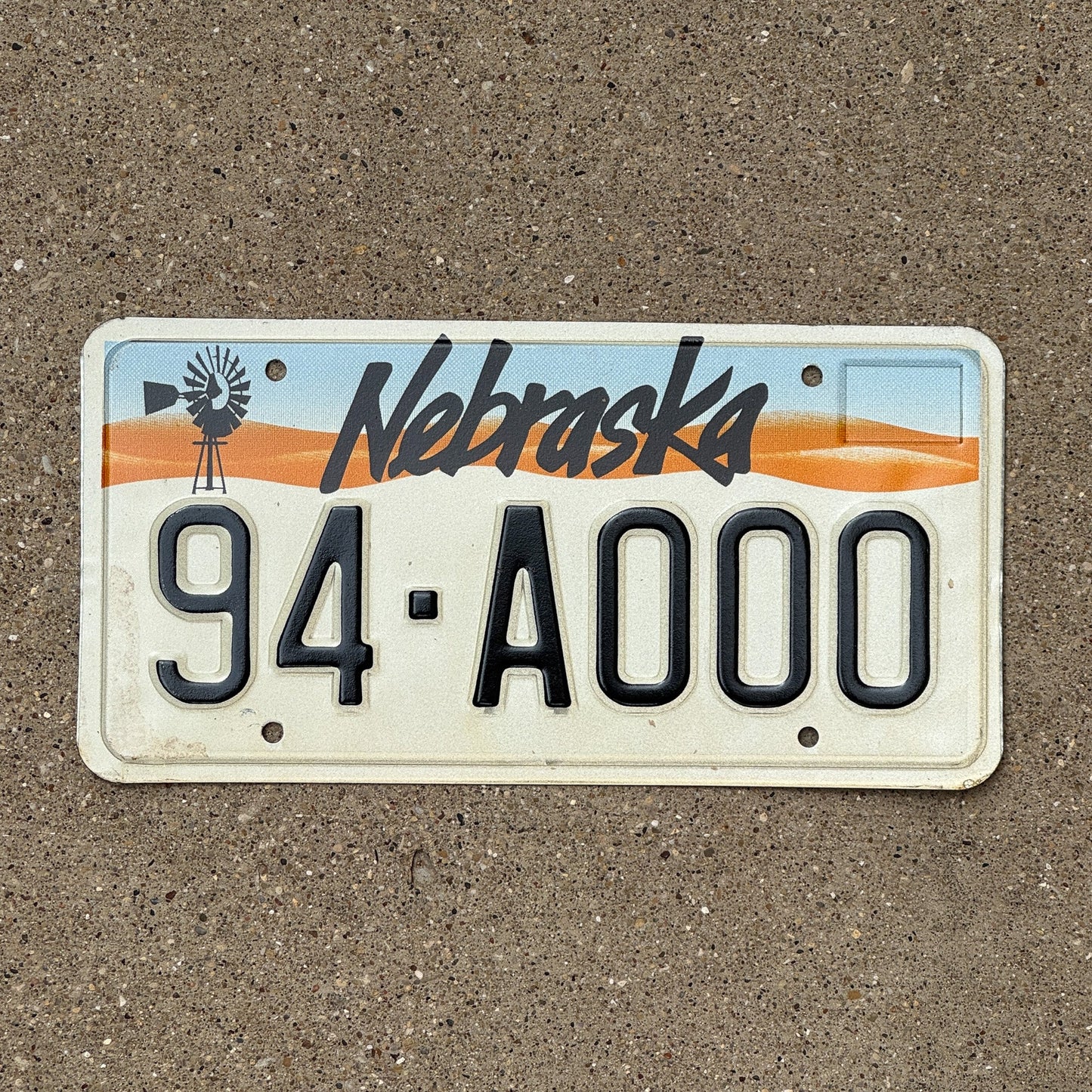 Photo of a 1990 Nebraska Sample License Plate Auto Tag Garage Decor Vintage 94 A000